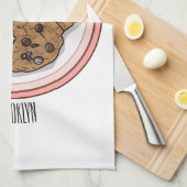 チョコレートチップクッキー漫画イラストレーション キッチンタオル (四つ折り)