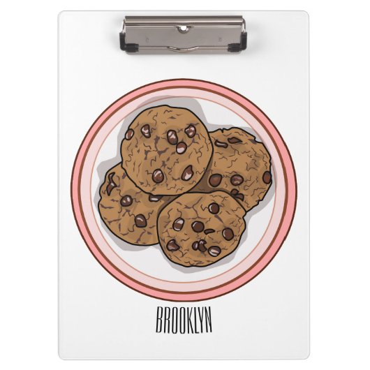 チョコレートチップクッキー漫画イラストレーション クリップボード (正面)