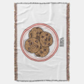チョコレートチップクッキー漫画イラストレーション スローブランケット (正面縦)