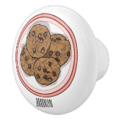 チョコレートチップクッキー漫画イラストレーション セラミックノブ (右)