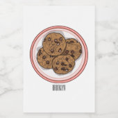 チョコレートチップクッキー漫画イラストレーション フードラベル (シングルラベル)