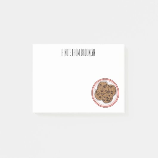チョコレートチップクッキー漫画イラストレーション ポストイット (正面)