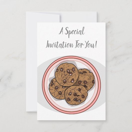 チョコレートチップクッキー漫画イラストレーション 招待状 (裏面)