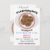 チョコレートチップクッキー漫画イラストレーション 招待状 (正面/裏面)