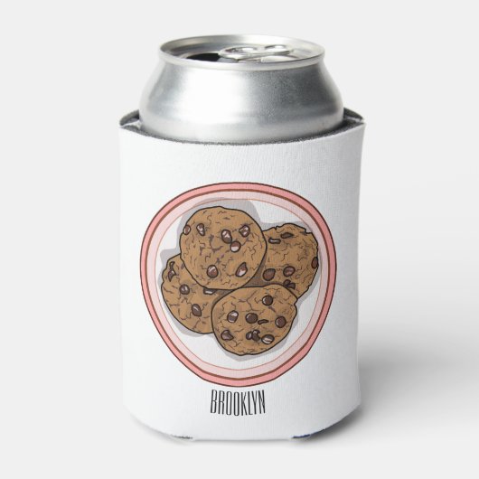 チョコレートチップクッキー漫画イラストレーション 缶クーラー (缶正面)