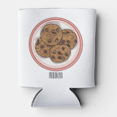 チョコレートチップクッキー漫画イラストレーション 缶クーラー (正面)