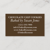 チョコレートチップクッキー焼いたベーカリー食品 名刺 (裏面)