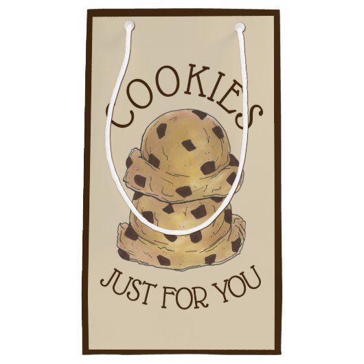 チョコレートチップクッキー生地クッキーのためだけのためのあなたの スモールペーパーバッグ (正面)
