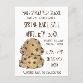 チョコレートチップクッキー生地ベイクセールクッキー インビテーションポストカード