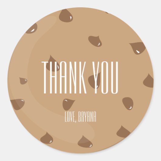 チョコレートチップクッキー誕生日パーティーお気に入りステッカー ラウンドシール (正面)