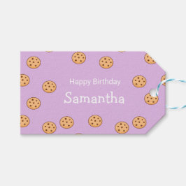 チョコレートチップクッキー誕生日パープル ギフトタグ