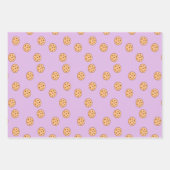 チョコレートチップクッキー誕生日パープル ラッピングペーパーシート (正面3)