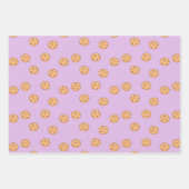 チョコレートチップクッキー誕生日パープル ラッピングペーパーシート (正面)