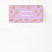 チョコレートチップクッキー誕生日パープル 横断幕 (インサイチュ)