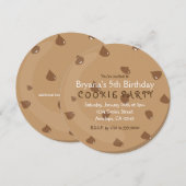 チョコレートチップクッキー 誕生日パーティーの招待状 招待状 (正面/裏面)