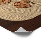 チョコレートチップサクサクおいしいクッキー黄褐色 ポスター (角)