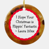 チョコレートチップパンケーキとシロップクリスマス セラミックオーナメント (裏面)