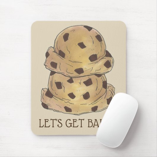 チョコレートチップ焼いたクッキー生地グルメ マウスパッド (マウス)