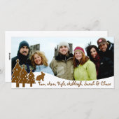 チョコレートツリー&バニーホリデーファミリーフォト シーズンカード (正面/裏面)