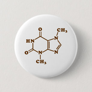 チョコレートテオブロミンの分子化学式 缶バッジ