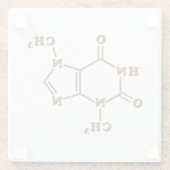 チョコレートテオブロミン分子化学式 ガラスコースター (裏面)