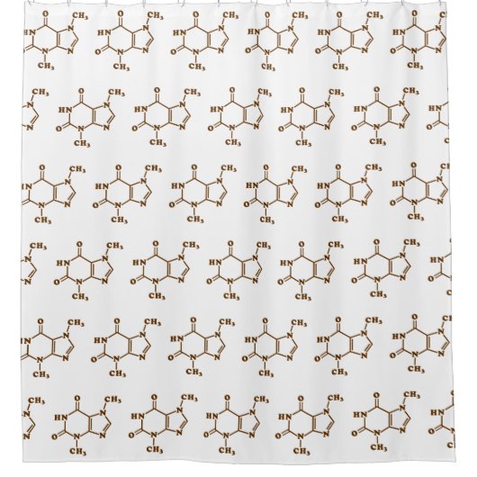 チョコレートテオブロミン分子化学式 シャワーカーテン (正面)