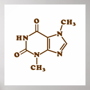 チョコレートテオブロミン分子化学式 ポスター