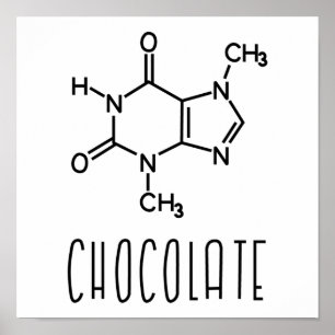 チョコレートテオブロミン分子化学式 ポスター