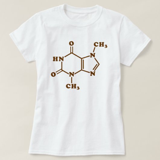 チョコレートテオブロミン分子化学式 Tシャツ (デザイン正面)