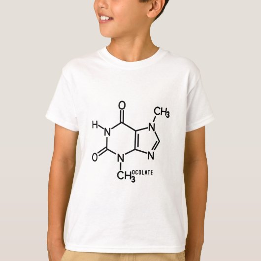チョコレートテオブロミン分子化学式 Tシャツ (正面)
