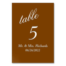 チョコレートテーブル番号