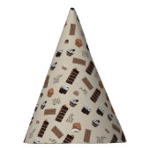 チョコレートテーマパターン誕生日パーティー パーティーハット (右)