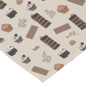 チョコレートテーマパターン ショートテーブルランナー (コーナー)