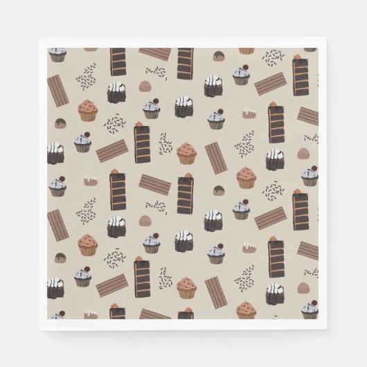 チョコレートテーマパターン スタンダードランチョンナプキン (正面)