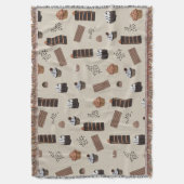 チョコレートテーマパターン スローブランケット (正面縦)