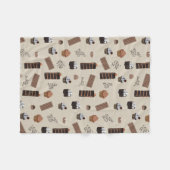 チョコレートテーマパターン フリースブランケット (正面(横))