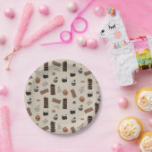 チョコレートテーマパターン ペーパープレート (パーティー)