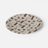 チョコレートテーマパターン ペーパープレート (アングル)