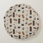 チョコレートテーマパターン ラウンドクッション (裏面)