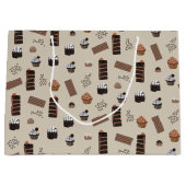 チョコレートテーマパターン ラージペーパーバッグ (正面)