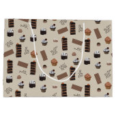 チョコレートテーマパターン ラージペーパーバッグ (裏面)