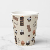 チョコレートテーマパターン 紙コップ (正面)