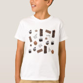 チョコレートテーマパターン Tシャツ (正面)