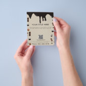 チョコレートテーマパターンQRコードビジネスフライヤー チラシ (手)