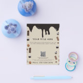 チョコレートテーマパターンQRコードビジネスフライヤー チラシ (シングル)