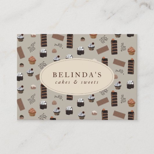 チョコレートテーマベーカリーシェフケータラーQRコード 名刺 (正面)