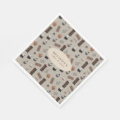 チョコレートテーマベーカリーシェフ名前をカスタムする スタンダードランチョンナプキン (角)