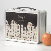 チョコレートテーマ柄レシピクックブック メタルランチボックス (インサイチュ)