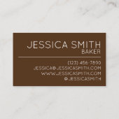 チョコレートディッププレッツェルロッドショコラティエベーカリー 名刺 (裏面)