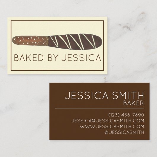 チョコレートディッププレッツェルロッドショコラティエベーカリー 名刺 (正面/裏面)